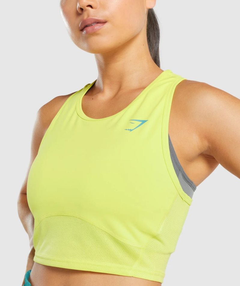 Podkoszulki Gymshark Pulse Crop Damskie Żółte | PL 308VCH